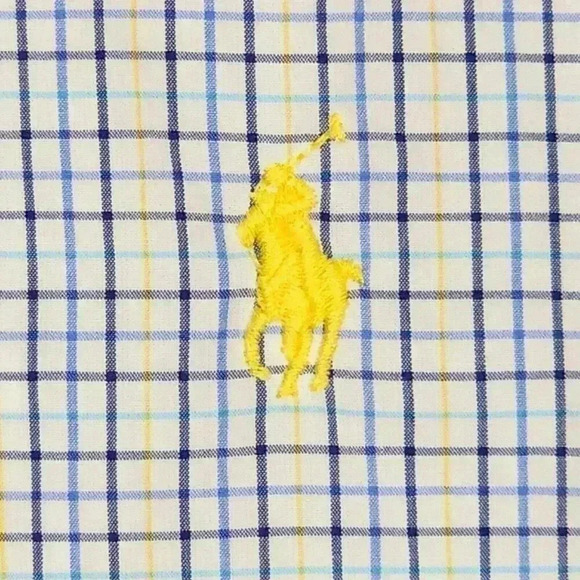 Lot of 2 Polo Ralph Lauren Men’s Button Up Dress Shirts Slim Fit Sz 16 Prpl Blue - Picture 8 of 16